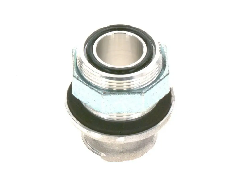BOSCH Anschlussnippel aus Metall, mit Gewinde und Dichtungen, zur Verbindung von Rohrsystemen in verschiedenen Anwendungen.
